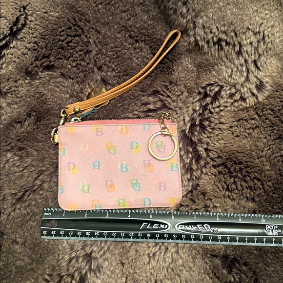 Dooney & Bourke Pink Multicolor Logo Wristlet - Picture 2 of 6